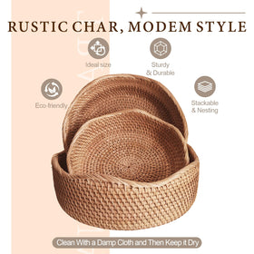Oavostd rattan basket helps declutter tabletops and counters