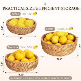 Oavostd stackable bread basket set helps save space on counters.