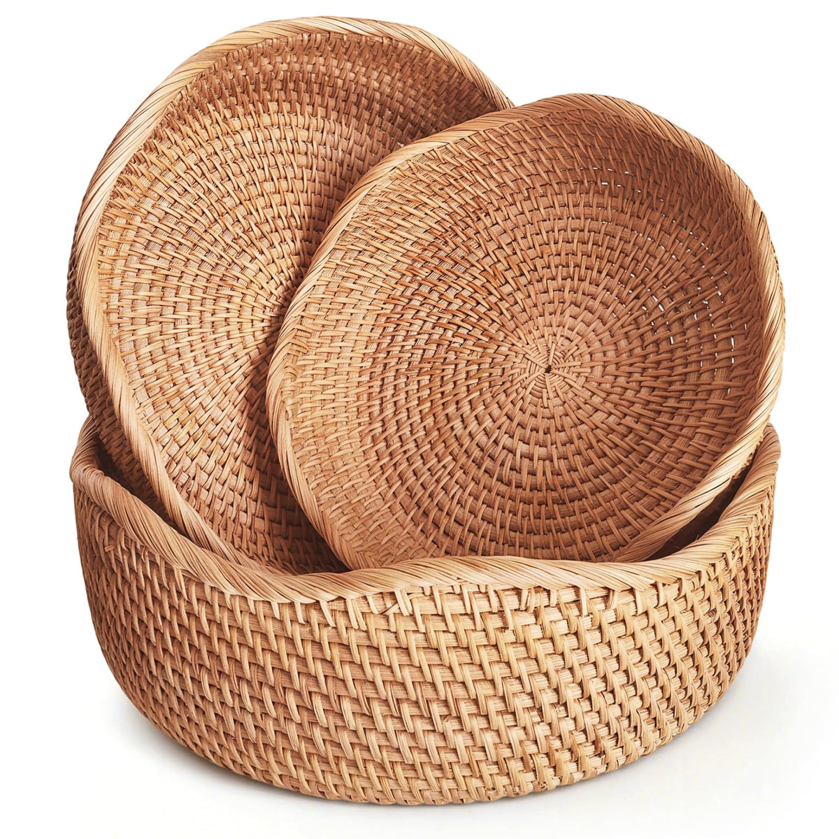 Oavostd Wave Large bread basket on counter for fresh bread and rustic charm.