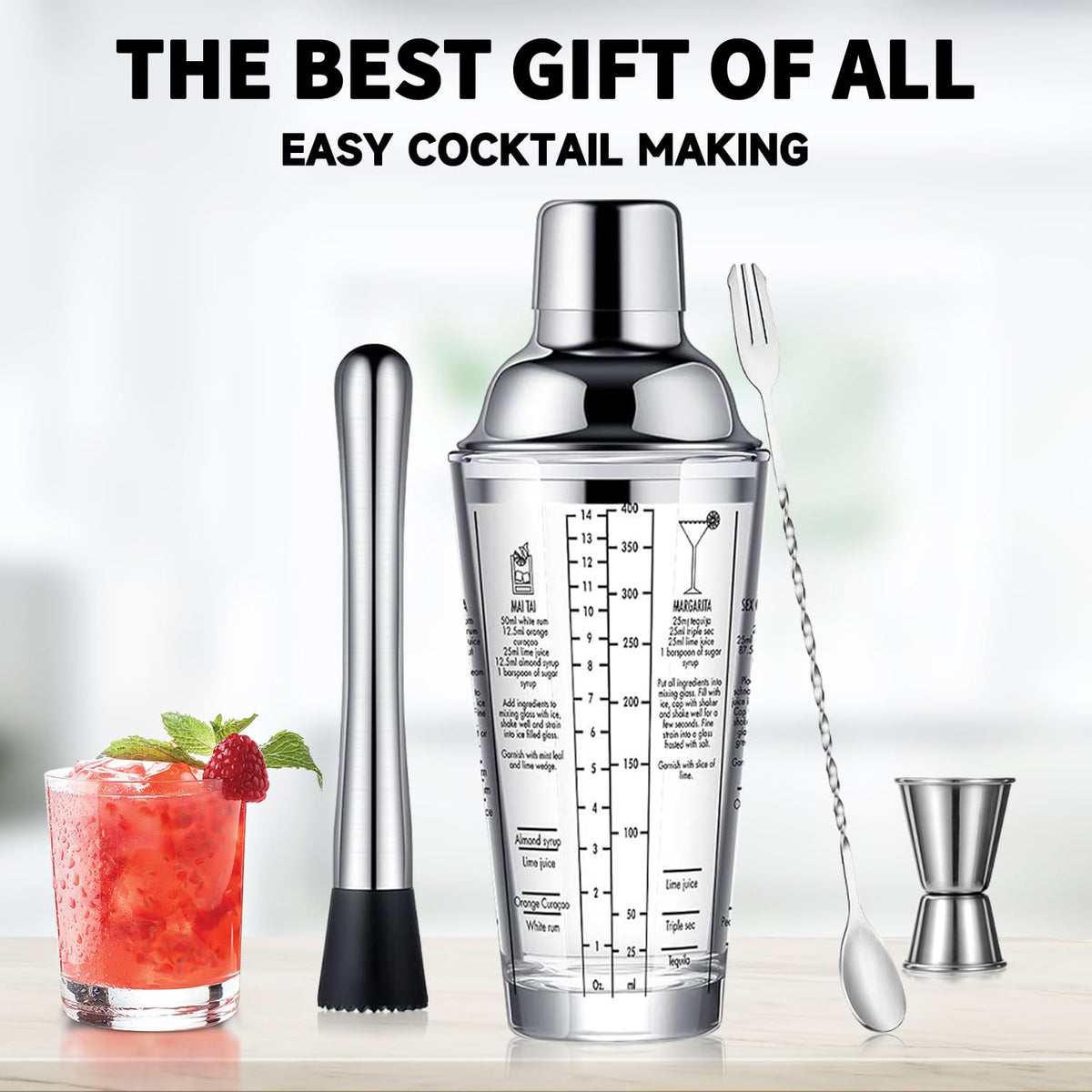 OBALY leak-proof lid enhances spill-free shaking on the go.