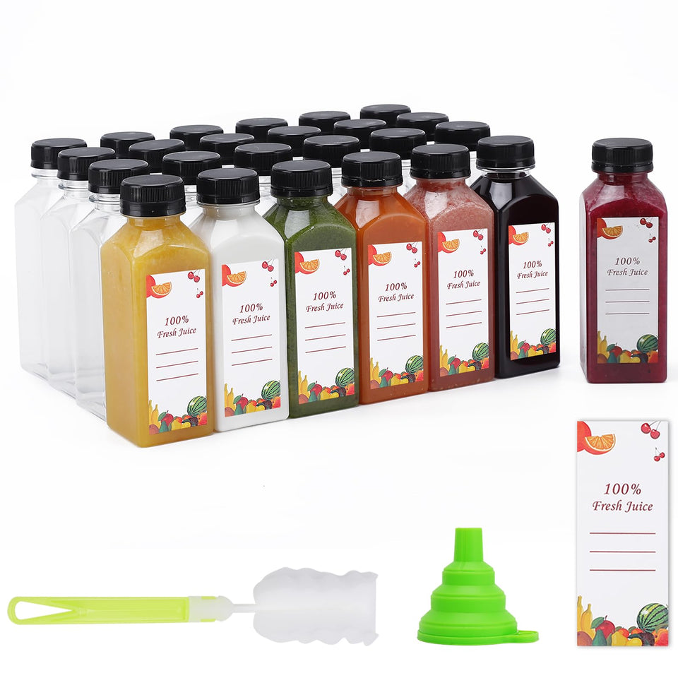 OBKJJ 12oz juice bottle with cap for on-the-go drinks and reliable sealing