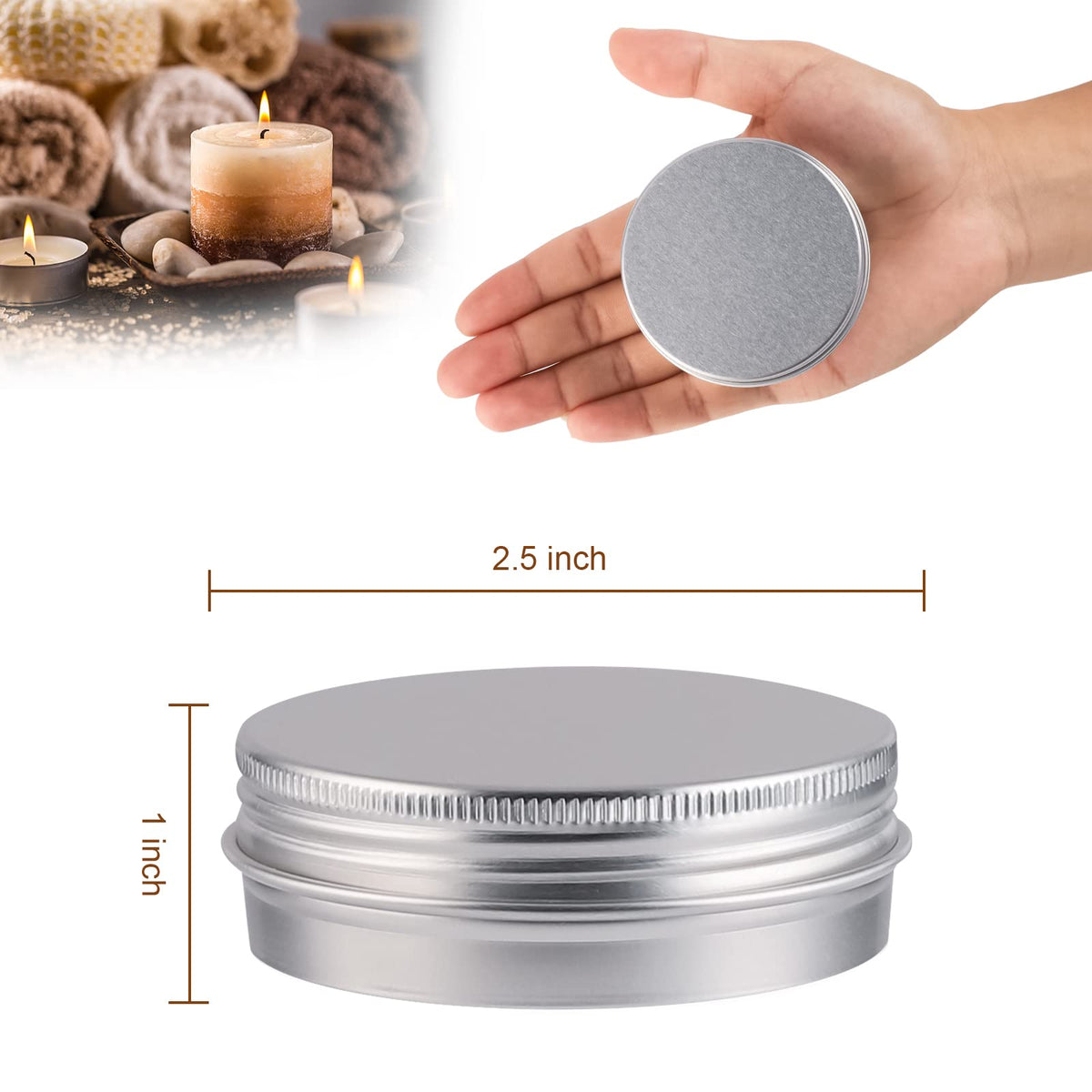 OBKJJ 2oz tin with leakproof lid ideal for liquids or creams