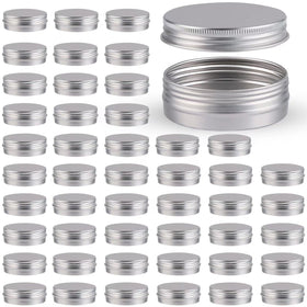 OBKJJ 48-pack aluminum cans with lid in silver for versatile storage