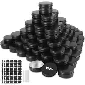 OBKJJ 96-pack round cans with screw lids for organized DIY cosmetics and spices.