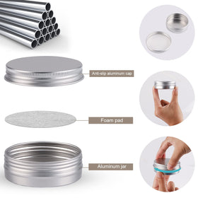 OBKJJ candle making tin container in silver for DIY projects