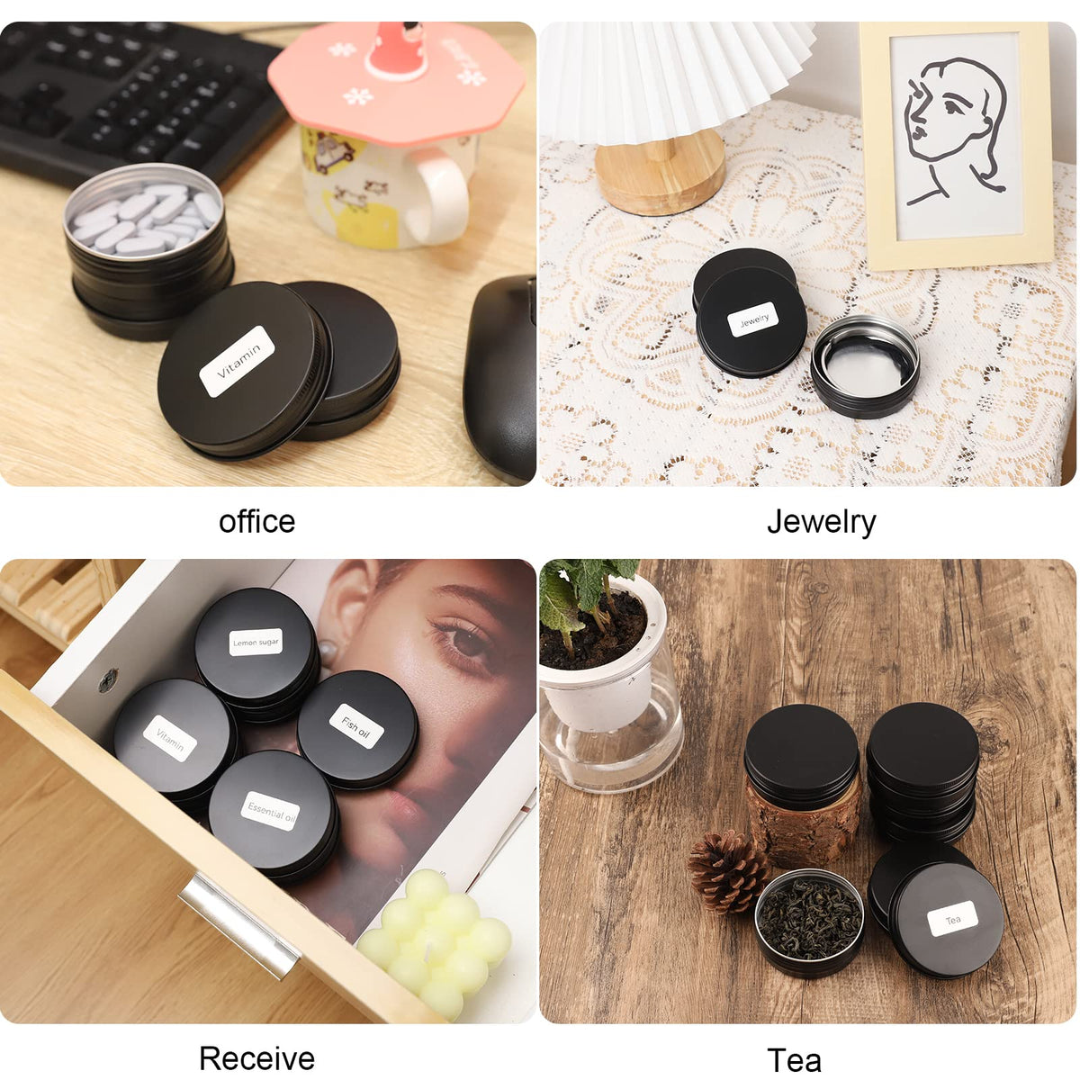 OBKJJ portable mini tins fit in bags for on-the-go storage.