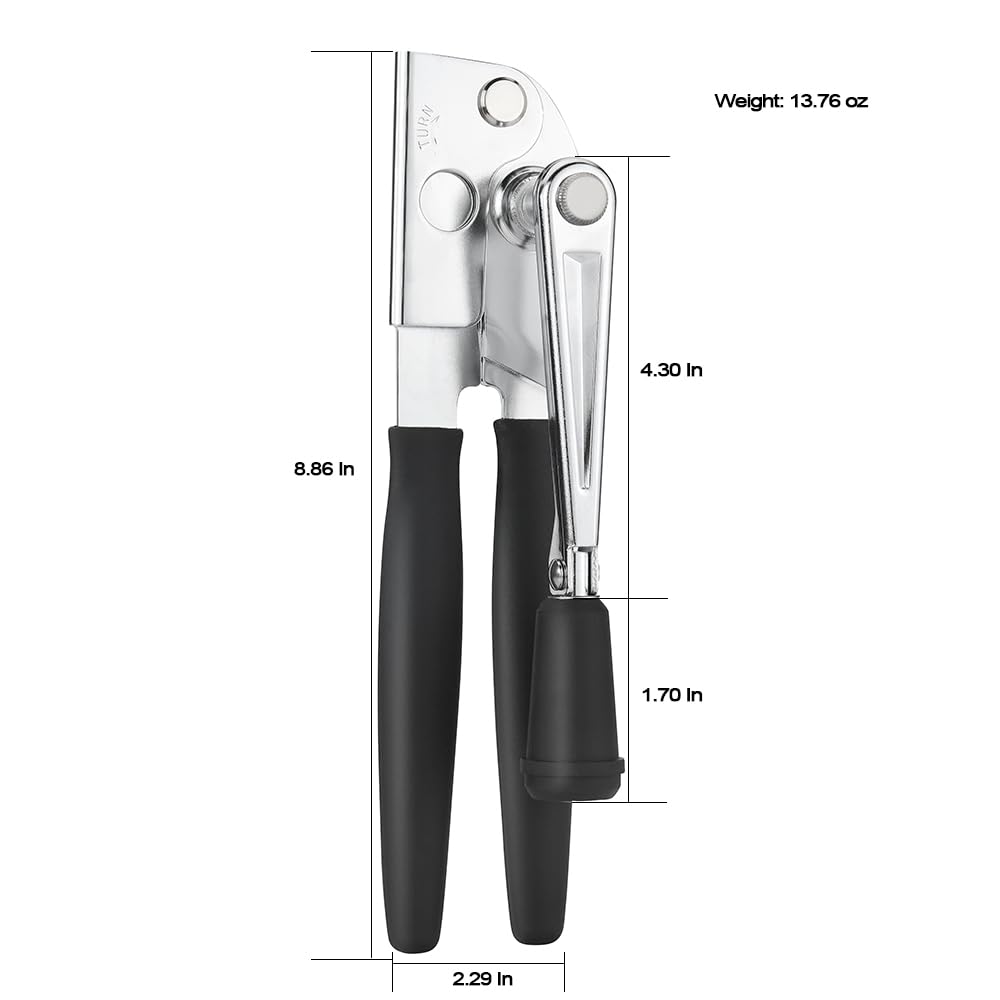 Oblivix can opener with easy-turn crank supports smooth, less strenuous prep.