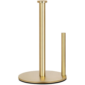 OBODING gold countertop paper towel holder front view highlights elegant, stable design for kitchens.