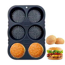 Obsoorth hamburger bun pan 6-cavity design for evenly baked buns