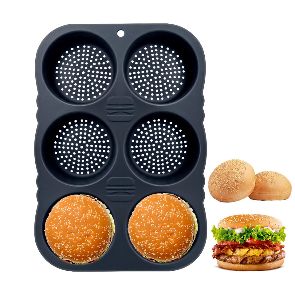 Obsoorth hamburger bun pan 6-cavity design for evenly baked buns