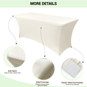 Obstal table cover showing four elastic leg pockets securing legs.