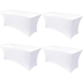 Obstal 6ft stretch table cover close-up shows elasticity and smooth finish.