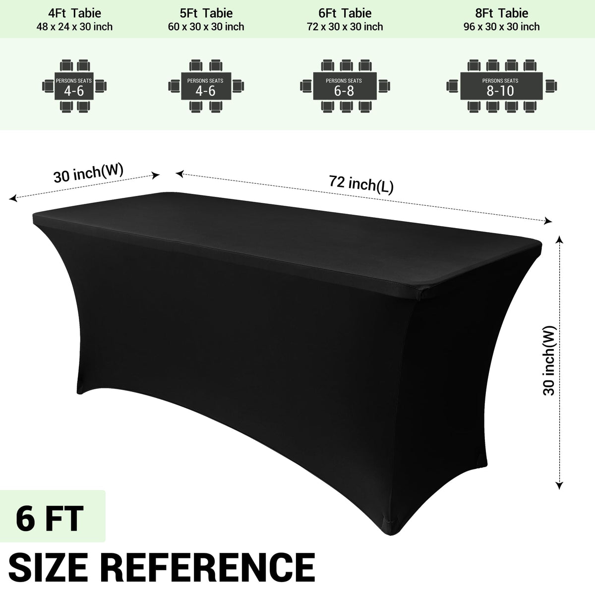 Obstal 6ft stretch table cover stain and dirt protection in action.