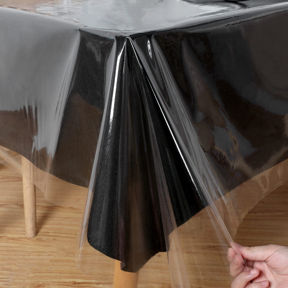 Obstal clear tablecloth 60x144 on dining table protecting from spills