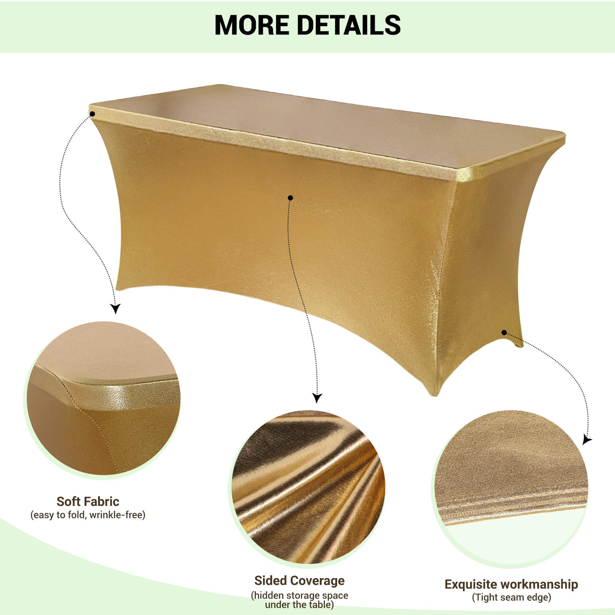 Obstal cover featuring elastic leg pockets securing the table legs.