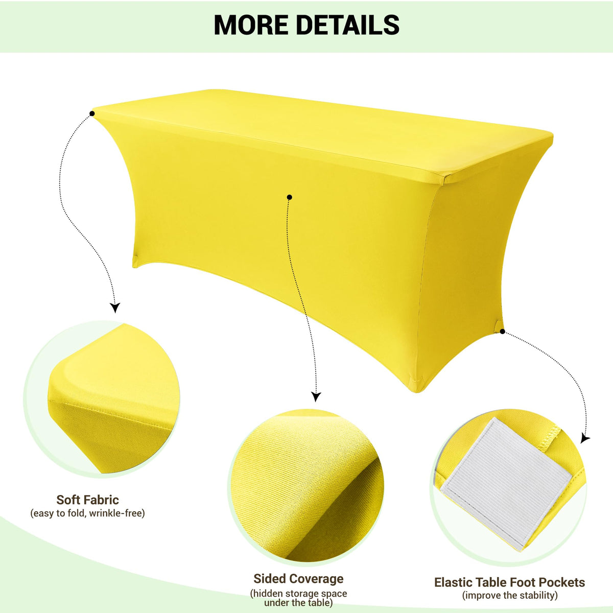 Obstal elastic leg pockets secure table legs for neat presentation