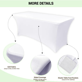 Obstal fitted tablecloth with leg pockets keeps legs hidden for a sleek look.