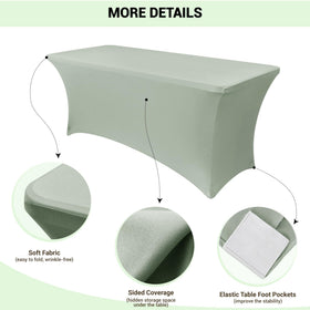 Wedding reception setup featuring Obstal sage green tablecloth
