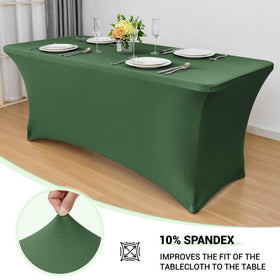Obstal stretch tablecloth 72x30 fits standard folding tables with a smooth finish.