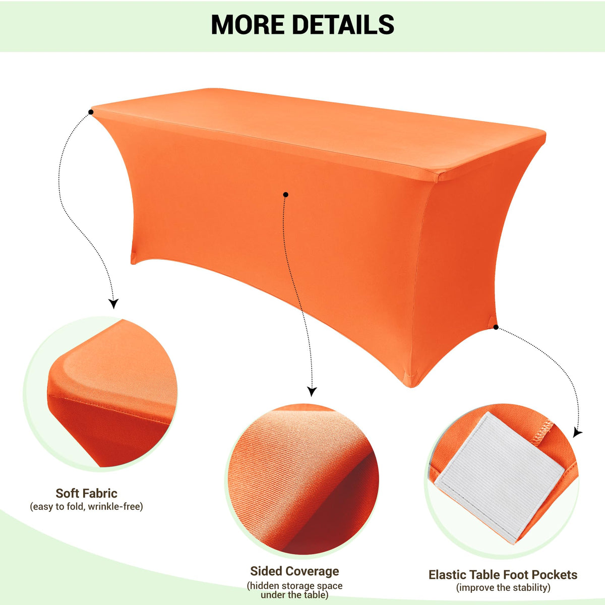 Obstal stretch tablecloth resists wrinkles and stains for durable indoor or outdoor events.