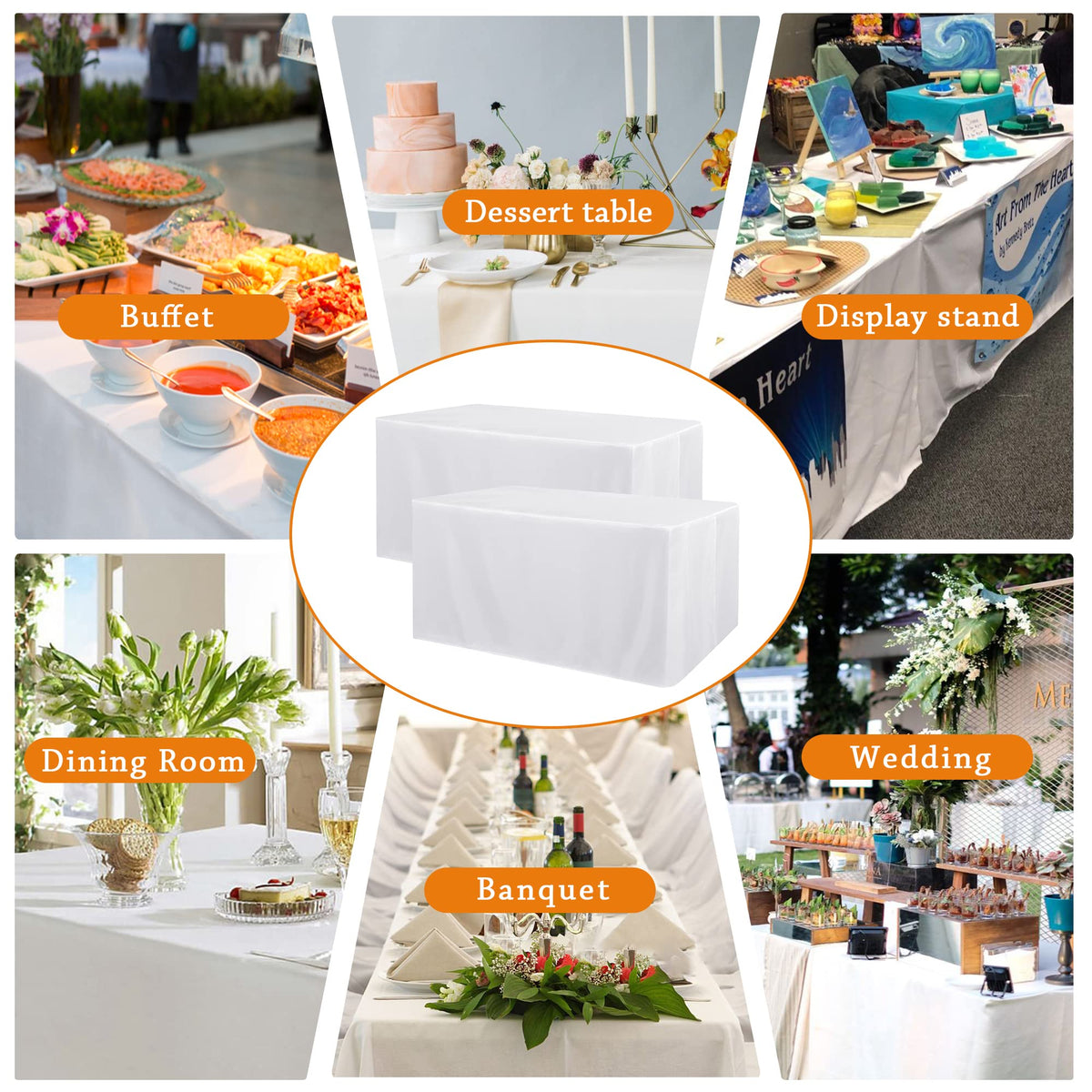 Indoor-outdoor use with Obstal tablecloth, protecting surfaces during catering and service.