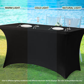 Universal fit on folding banquet table for versatile use