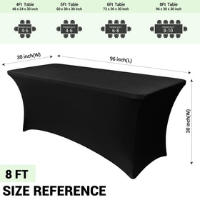 Obstal universal fit tablecloth suits 96x30 inch banquet tables for versatile setups