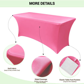 Obstal universal-fit tablecloth on banquet setup demonstrates full coverage.