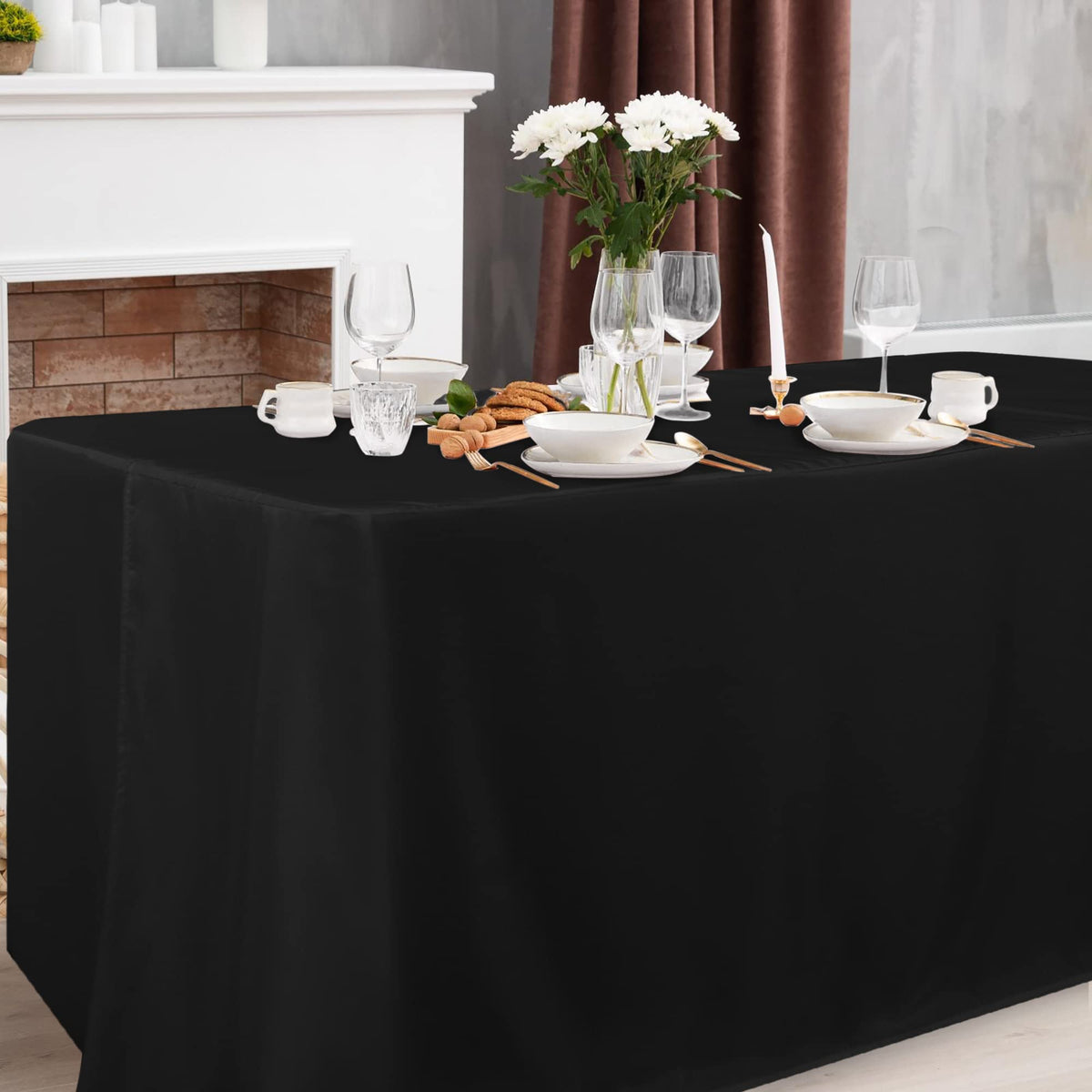 Close-up of Obstal waterproof, stain-resistant fabric for table coverage.