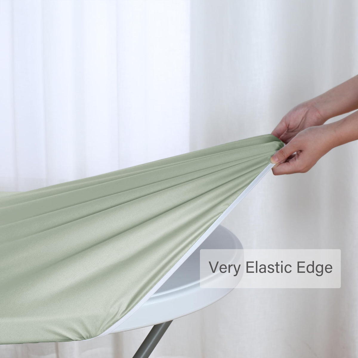 Obstal wrinkle-resistant fabric keeps the table setting tidy between uses.