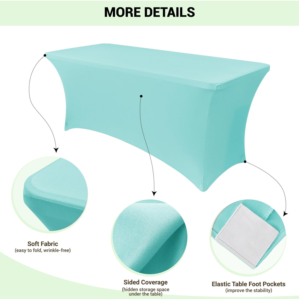 Blue wrinkle-resistant stain-resistant tablecloth detail