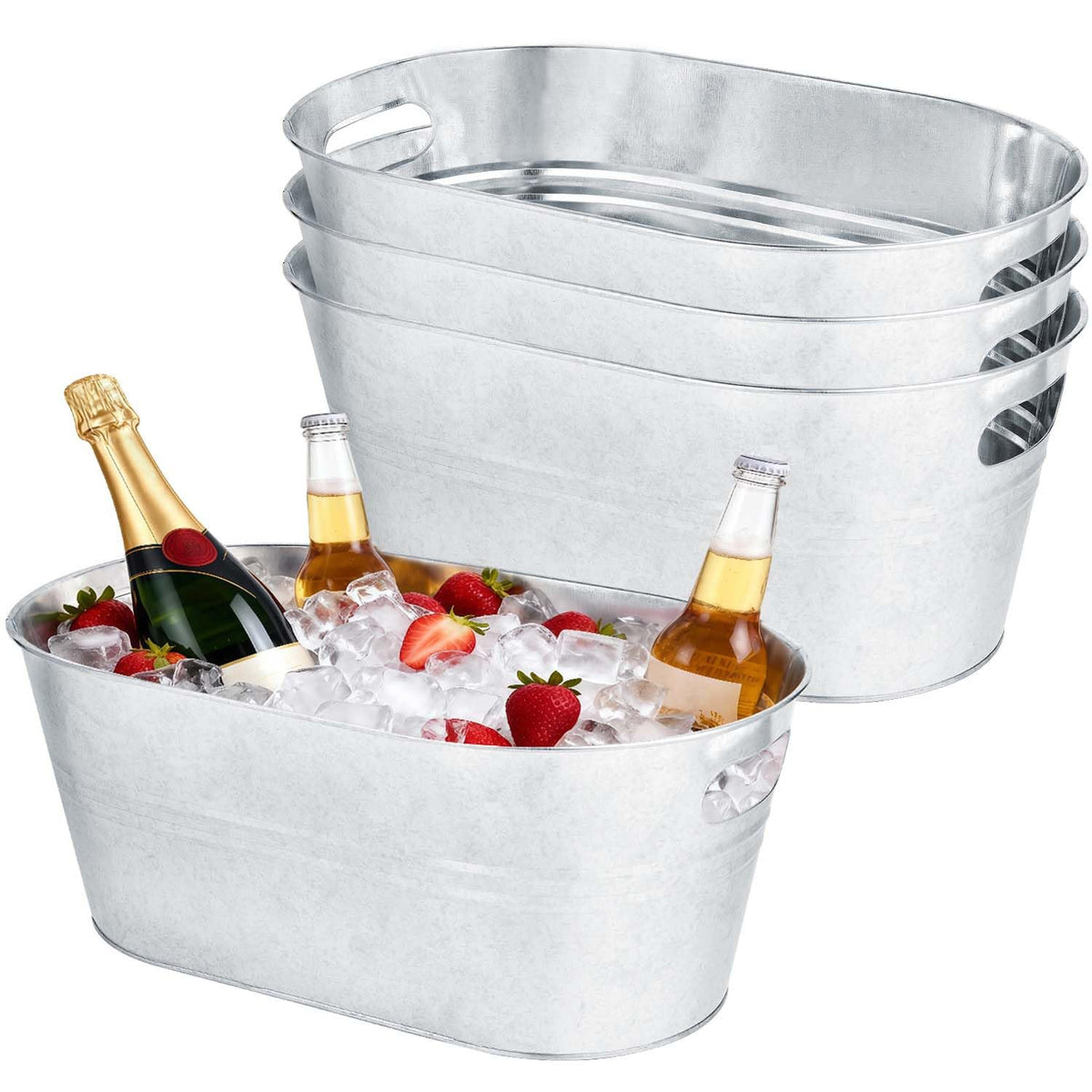 OBTANIM 3-pack ice buckets with 4-gallon capacity keep drinks cold at gatherings