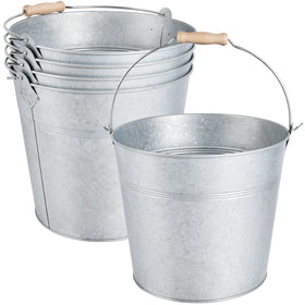 OBTANIM 4-pack galvanized buckets shown for sturdy home storage and party display