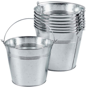 OBTANIM galvanized bucket with handle for rustic decor and storage
