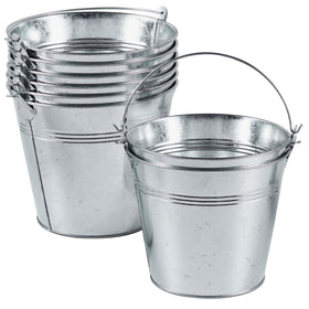 OBTANIM 8-pack galvanized bucket with handle shown for versatile storage and decor