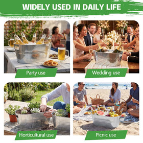 OBTANIM bathroom storage or plant pot use with galvanized tub versatility
