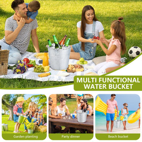 OBTANIM camping or picnic ice buckets portable and spill-resistant