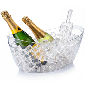 OBTANIM clear acrylic ice bucket top view shows ample 5L capacity for parties