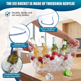OBTANIM clear acrylic ice bucket with scoops ready for easy beverage service