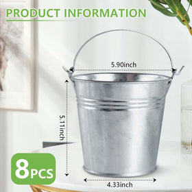 OBTANIM galvanized metal bucket used as rustic decor hanging display
