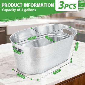 OBTANIM galvanized metal ice tub top view for durable cooling