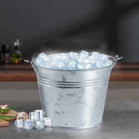 OBTANIM ice bucket for picnics and camping with a sturdy metal handle.