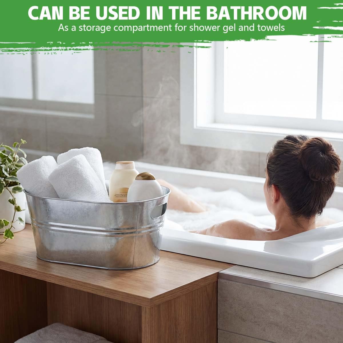 OBTANIM weddings and parties beverage tub provides ample space for bottles and ice