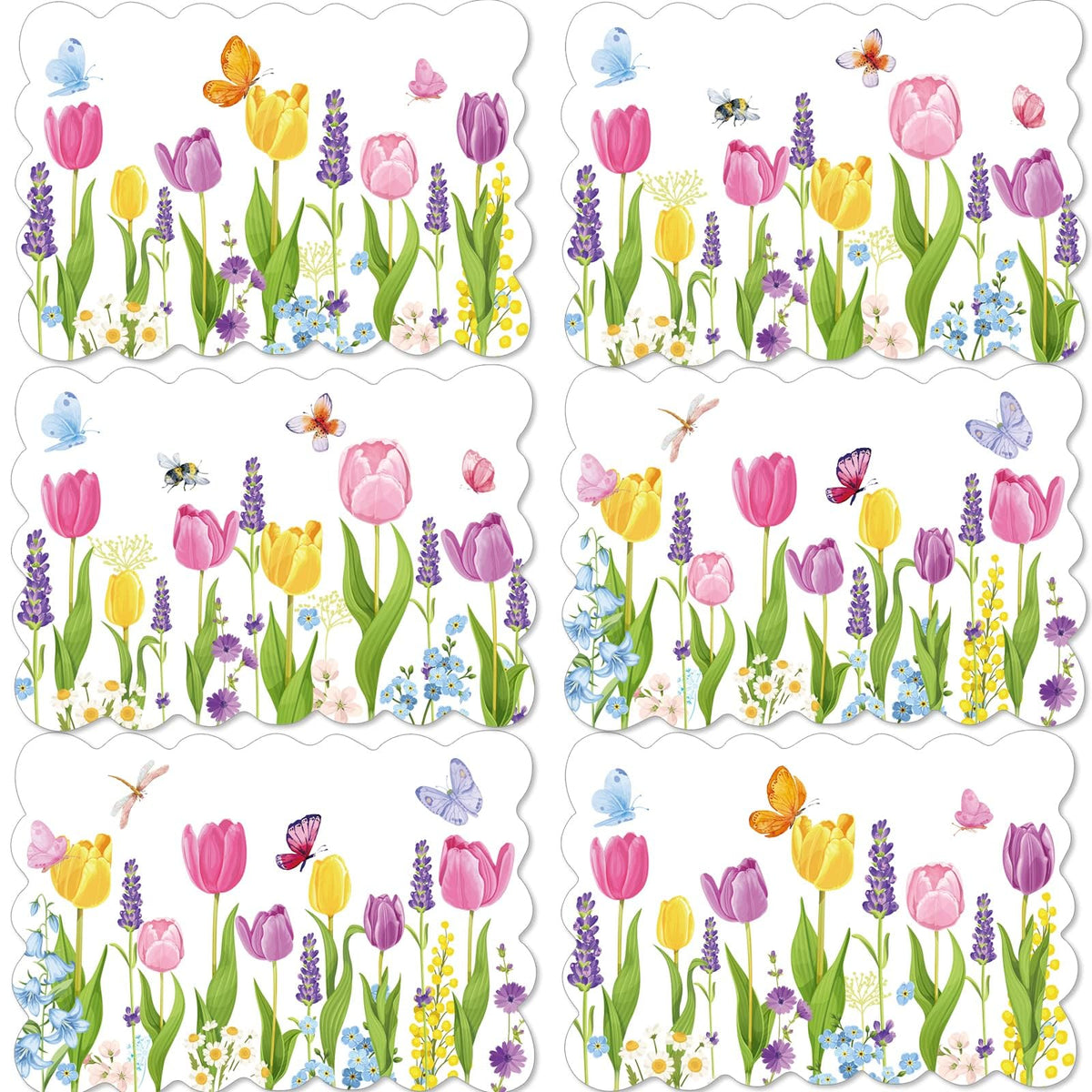 OBUSATT Spring Tulip placemats set of six for vibrant spring tables
