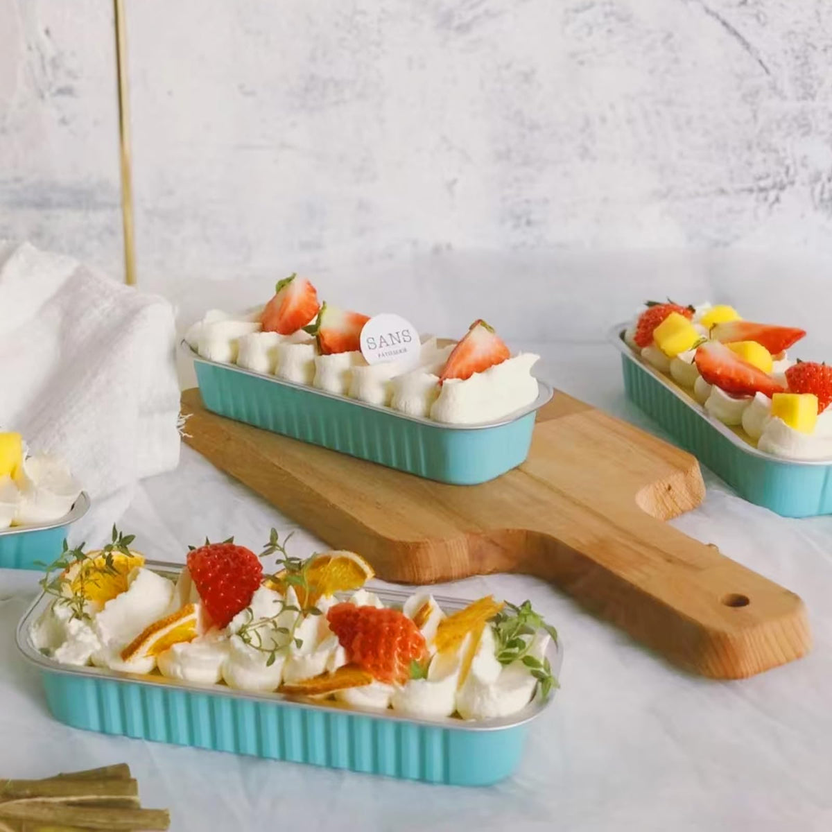 OBXMLFY mini loaf pans blue heat-safe for oven, microwave, and grill