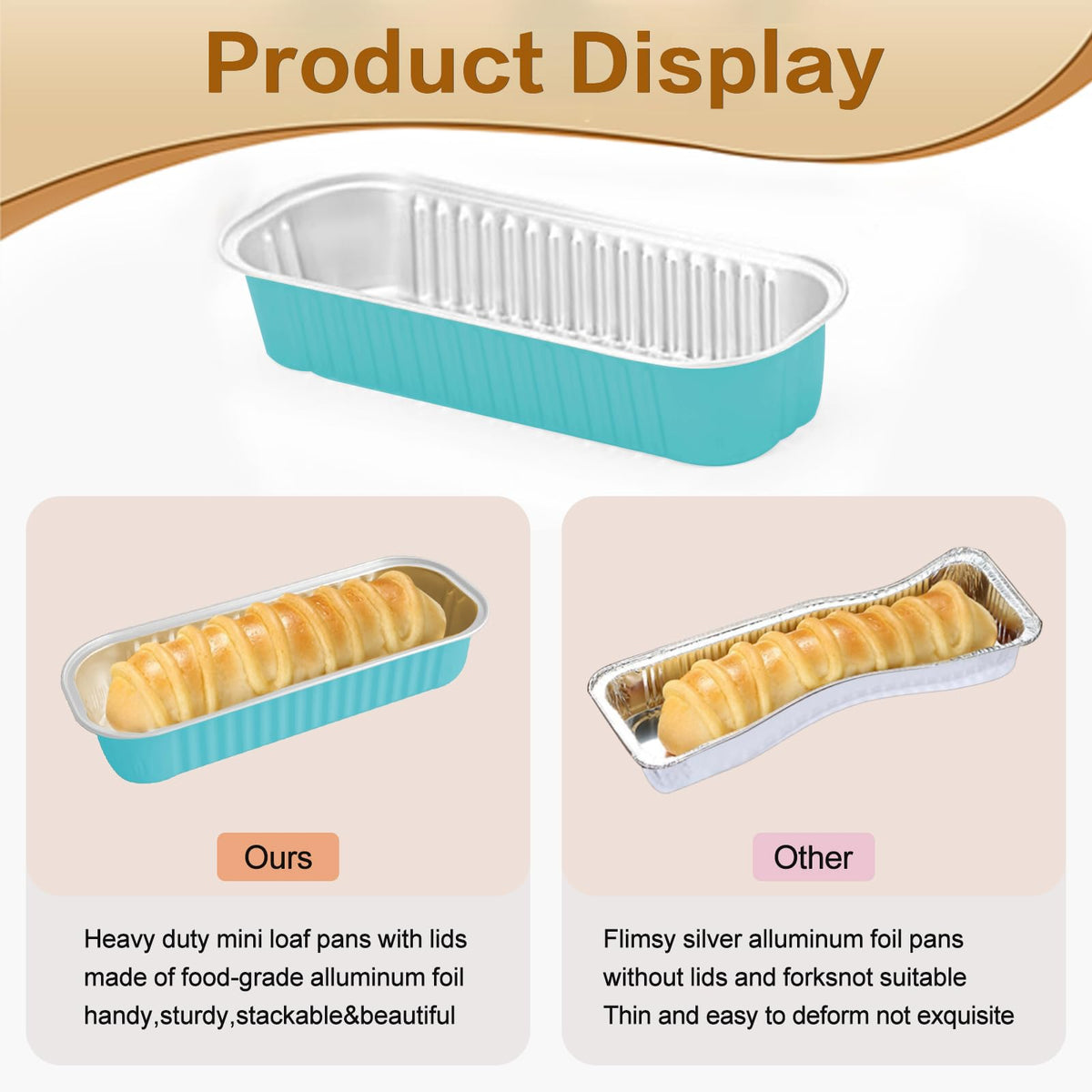 OBXMLFY mini loaf pans blue pan versatile for cakes and puddings