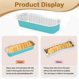 OBXMLFY mini loaf pans blue pan versatile for cakes and puddings