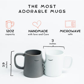Occasionals kissing couple mug set back design with Mr and Mrs text.