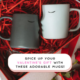 Occasionals kissing couple mug set in daily-use kitchen, durable ceramic for everyday joy.