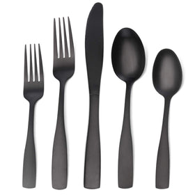 O.C.E. matte-black silverware set on dining table with versatile everyday dining